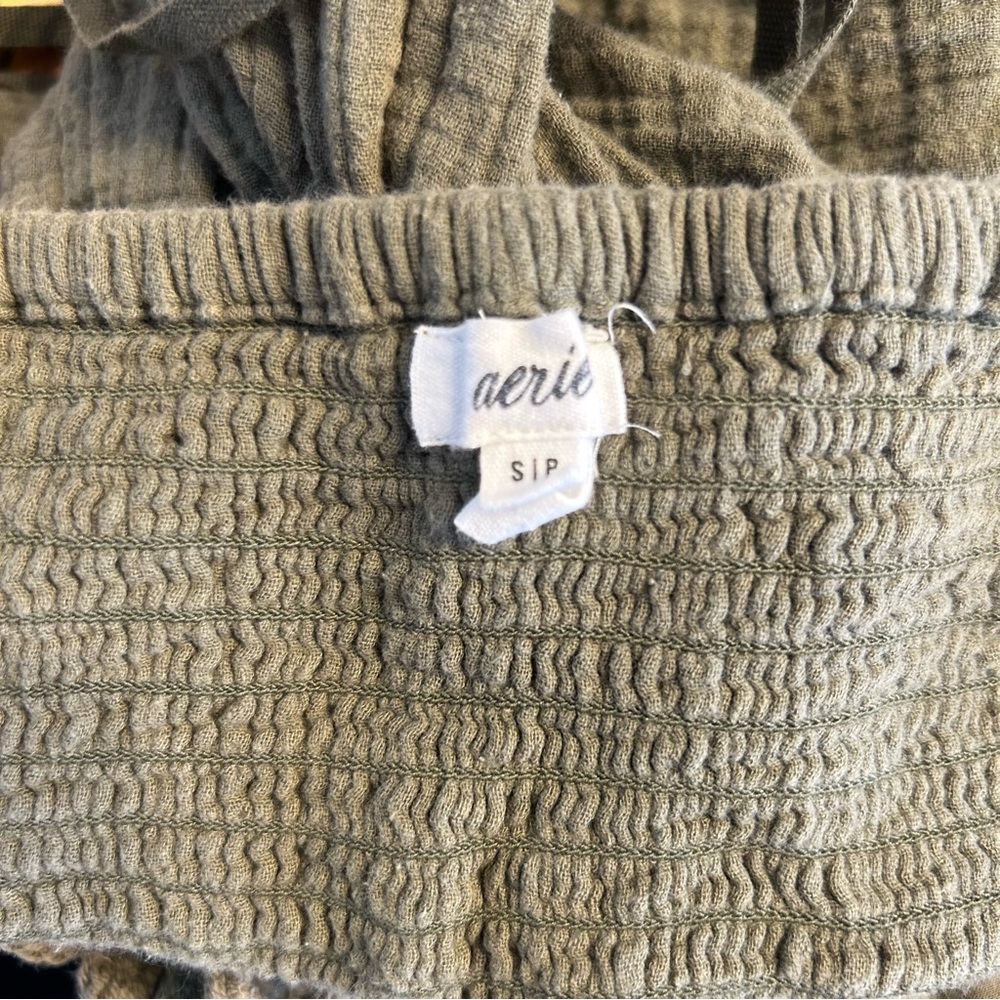 Aerie Green Pool-to-Party Crochet Halter Mini Dress, Size Small - Picture 10 of 11